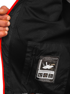 Czarno-czerwona kurtka męska softshell Denley WX086A