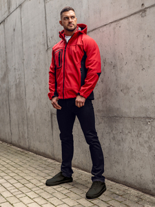Kurtka męska softshell czerwona Denley T019A