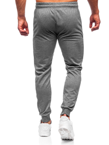 Antracytowe spodnie męskie joggery dresowe Denley JX5006