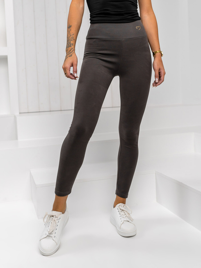 Grafitowe legginsy damskie Denley W5223