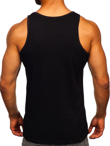 Czarna koszulka tank top bokserka z nadrukiem Bolf 143025