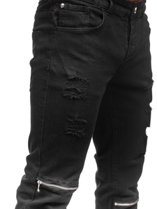Czarne spodnie jeansowe męskie slim fit Denley MP0117N