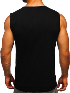 Czarna koszulka tank top z nadrukiem Bolf 14817