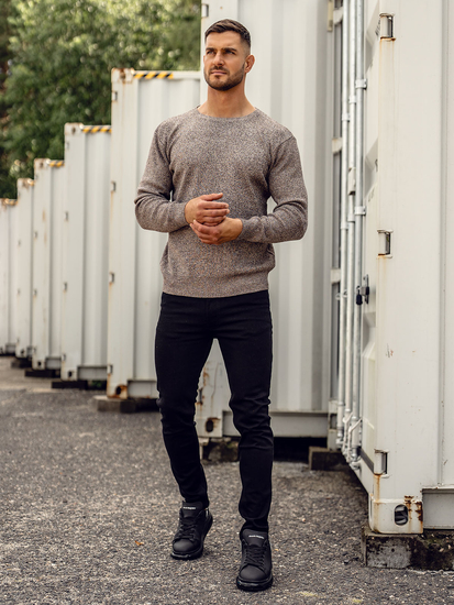 Sweter męski brązowy Denley 8529A