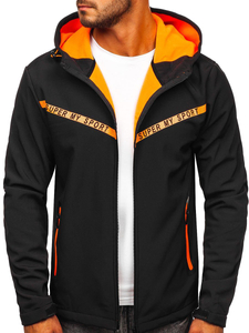 Czarna kurtka męska przejściowa softshell Denley KS2181