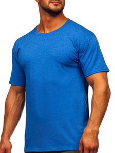Niebieski bez nadruku t-shirt męski Denley B10