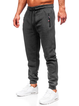 Antracytowe spodnie męskie dresowe nadwymiarowe Denley JX6215