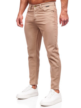 Beżowe spodnie materiałowe męskie Denley GT