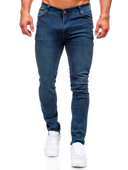 Ciemnogranatowe spodnie jeansowe męskie slim fit Denley 5066-2