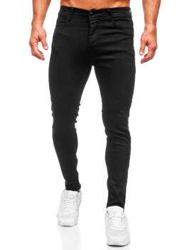 Czarne spodnie jeansowe męskie regular fit Denley 6097
