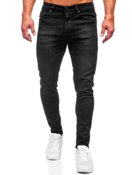 Czarne spodnie jeansowe męskie regular fit Denley 6144
