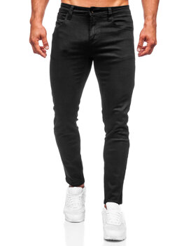 Czarne spodnie jeansowe męskie slim fit Denley KX576-13A