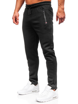 Czarne spodnie męskie dresowe Denley JX6209
