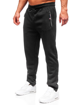 Czarne spodnie męskie dresowe nadwymiarowe Denley JX6261