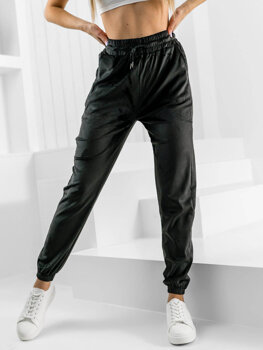 Czarne welurowe spodnie dresowe damskie Denley HL241