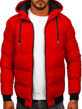 Czerwona pikowana kurtka męska zimowa Denley 5M3125