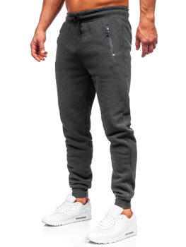 Grafitowe spodnie męskie dresowe Denley JX6206