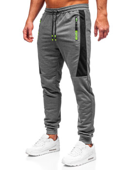 Grafitowe spodnie męskie joggery dresowe Denley K10352