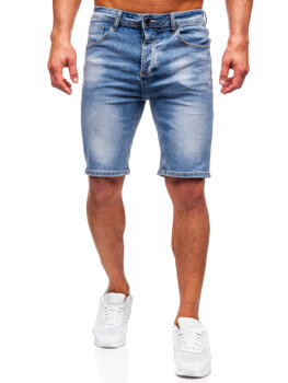 Granatowe krótkie spodenki jeansowe męskie Denley MP0277BC