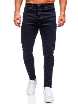 Granatowe spodnie jeansowe męskie regular fit Denley 5372