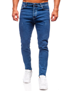 Granatowe spodnie jeansowe męskie regular fit Denley 6052
