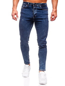 Granatowe spodnie jeansowe męskie regular fit Denley 6057