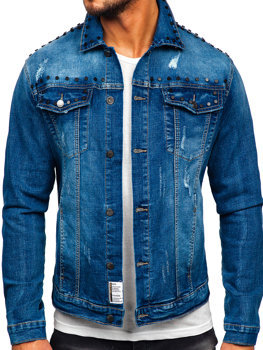 Niebieska jeansowa kurtka męska Denley MJ504B