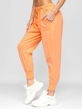 Pomarańczowe spodnie dresowe damskie Denley 0011