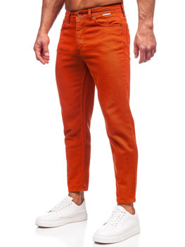 Pomarańczowe spodnie materiałowe męskie Denley GT