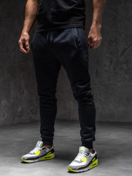 Spodnie męskie joggery dresowe atramentowe Denley XW01-C