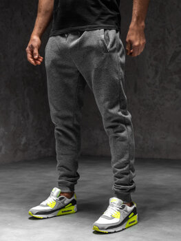 Spodnie męskie joggery dresowe grafitowe Denley XW01-C