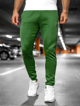 Spodnie męskie joggery dresowe zielone Denley XW01