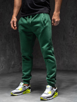 Spodnie męskie joggery dresowe zielone Denley XW01-C