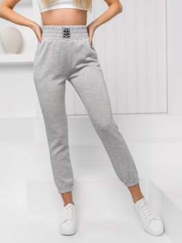 Szare spodnie dresowe joggery damskie Denley W7807