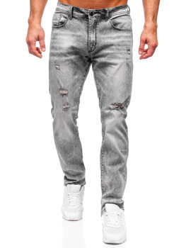 Szare spodnie jeansowe męskie regular fit Denley MP0154G