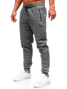 Szare spodnie męskie dresowe nadwymiarowe Denley JX6215