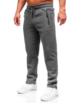 Szare spodnie męskie dresowe nadwymiarowe Denley JX9826