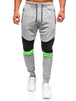 Szare spodnie męskie joggery dresowe Denley K10225
