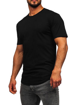 T-shirt długi męski bez nadruku czarny Bolf 14290