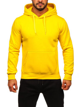 Żółty dres męski z bluzą z kapturem kangurką Denley D002-28