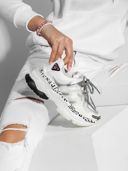 Białe buty damskie ssneakersy Denley BX1826