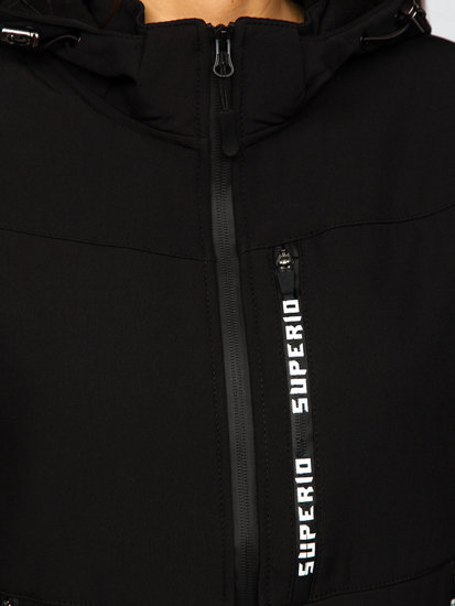 Czarna kurtka damska przejściowa softshell Denley HD180