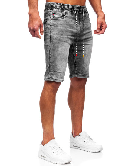 Czarne krótkie spodenki jeansowe męskie Denley TF172