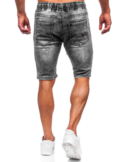 Czarne krótkie spodenki jeansowe męskie Denley TF172