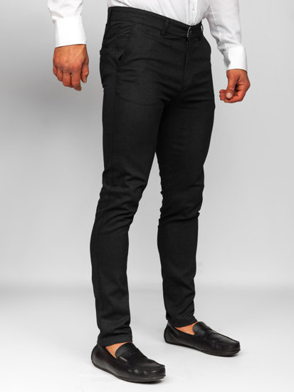 Czarne spodnie chinosy męskie Denley 5000-2