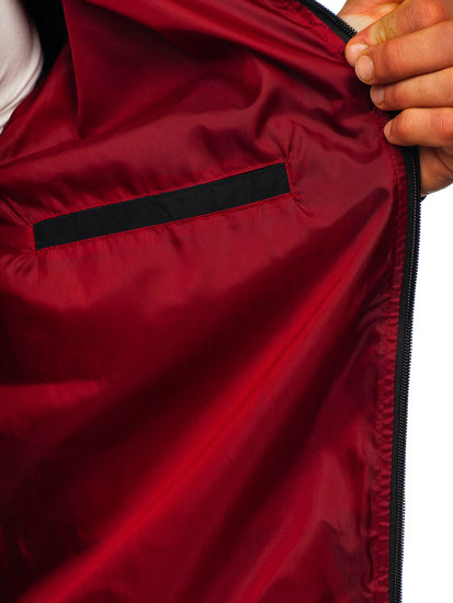 Czarno-czerwona kurtka męska przejściowa Denley W3908