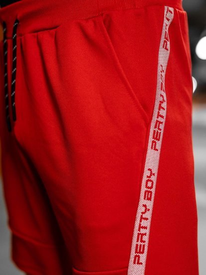 Czerwone dresowe krótkie spodenki męskie Denley KS2601