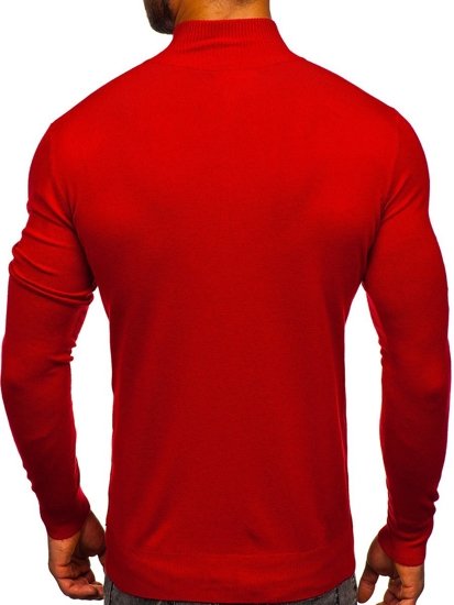 Czerwony ze stójką sweter męski Denley YY08