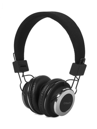 Grafitowe słuchawki nauszne stereofoniczne bluetooth QBM-06