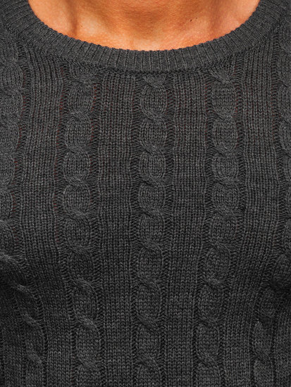 Grafitowy sweter męski Denley MM6021
